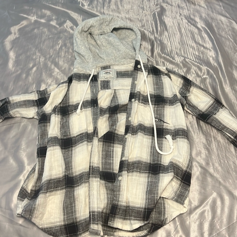 white grey and black oversized flannel